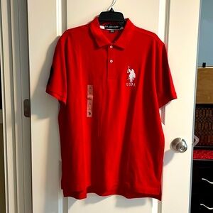 USPA Polo Shirt Red Short Sleeve Large